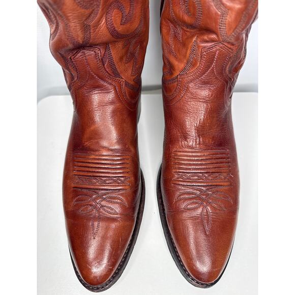 1990s Dan Post Brown Leather Western Cowboy Boots 10.5D main image 9